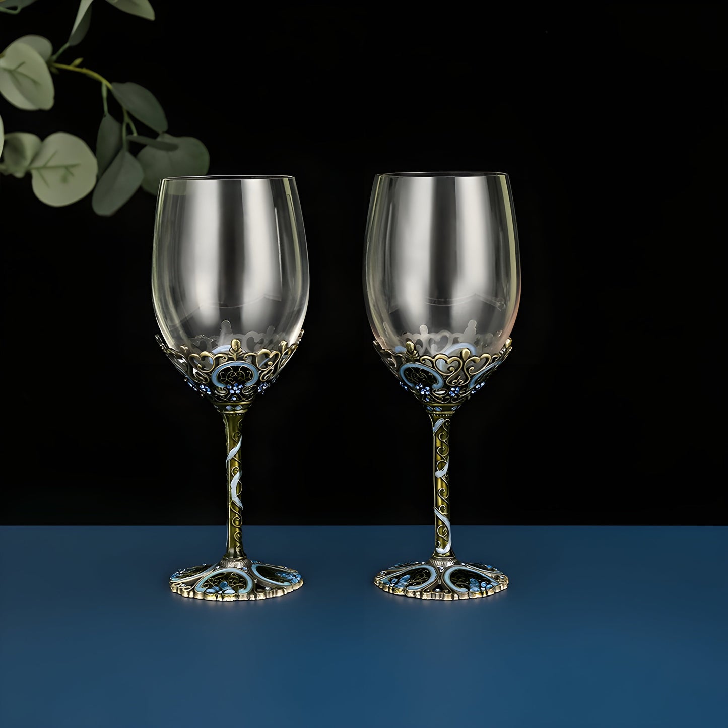 Set di Calici con Decanter 'Emerald Bloom' in Cristallo GuerraHome
