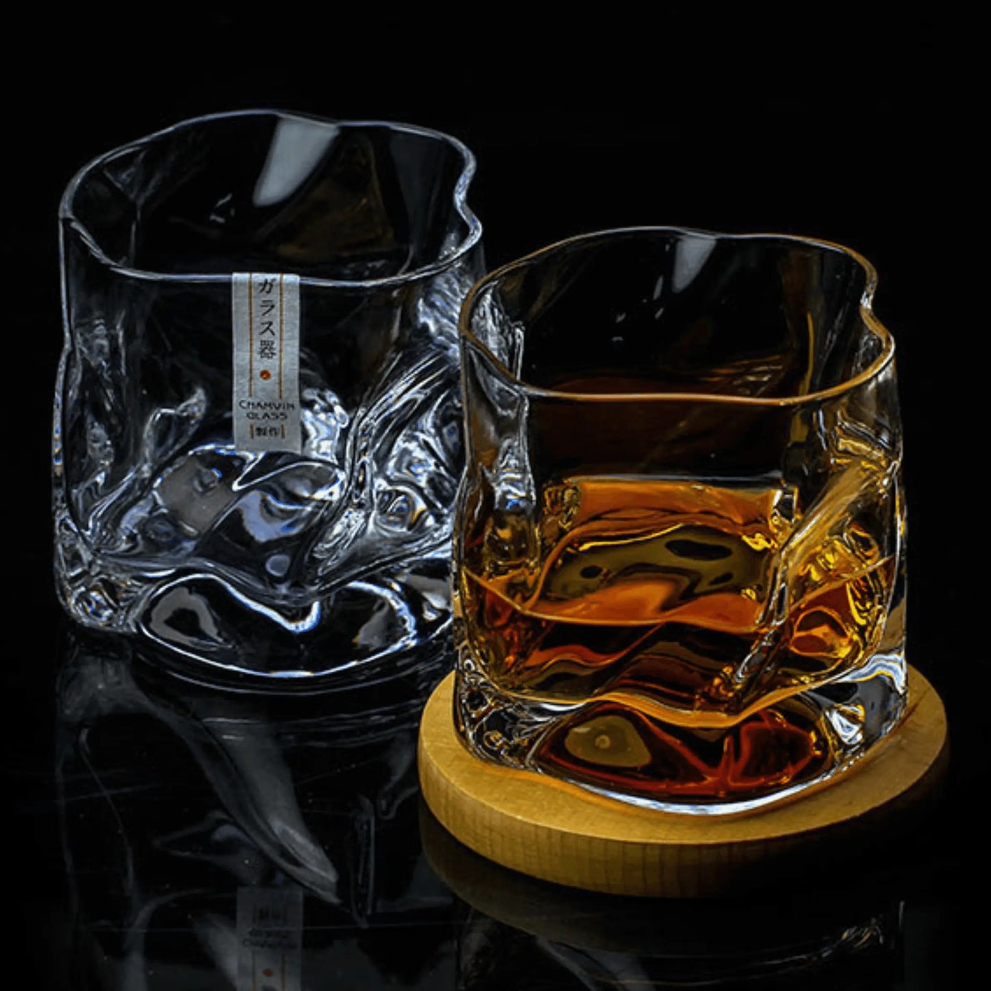 Bicchiere da Whisky Edo Kiriko – Corpo Increspato - Scatola In Legno GuerraHome