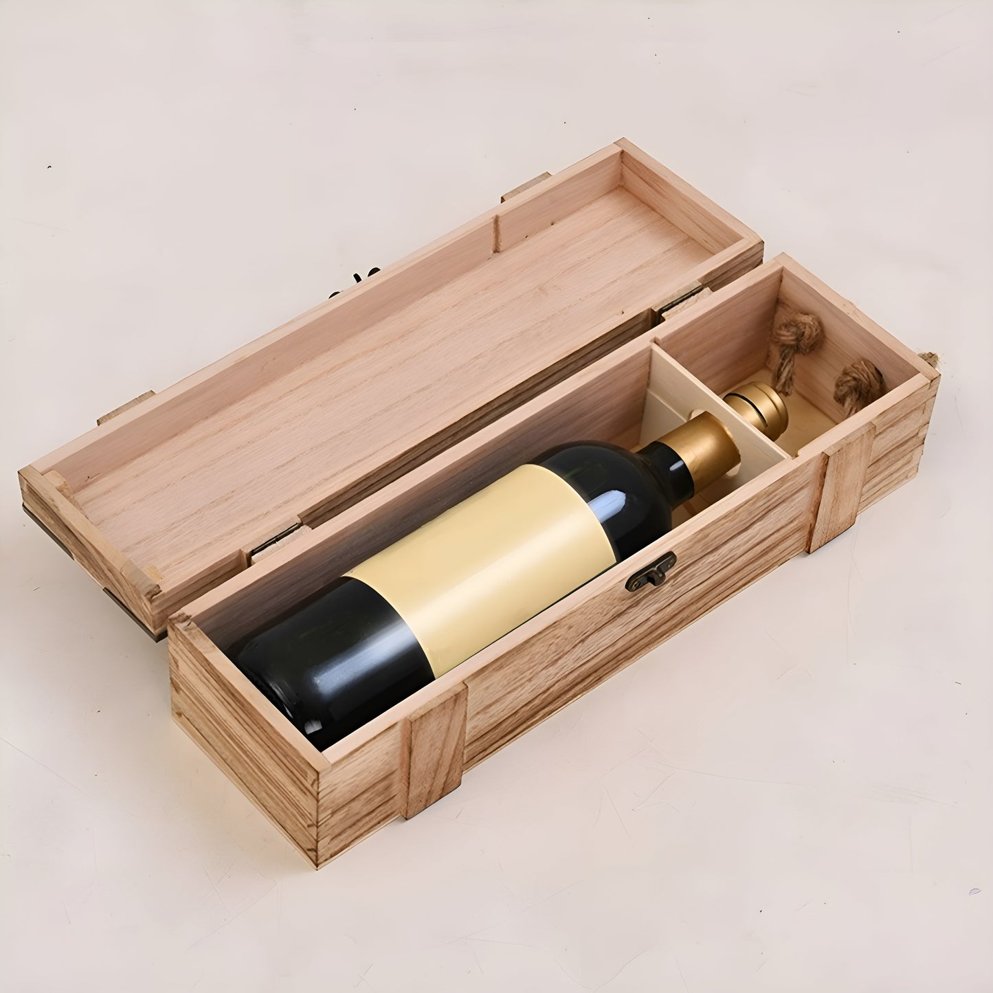 Antique Paulownia Clamshell Wine Packaging Box GuerraHome