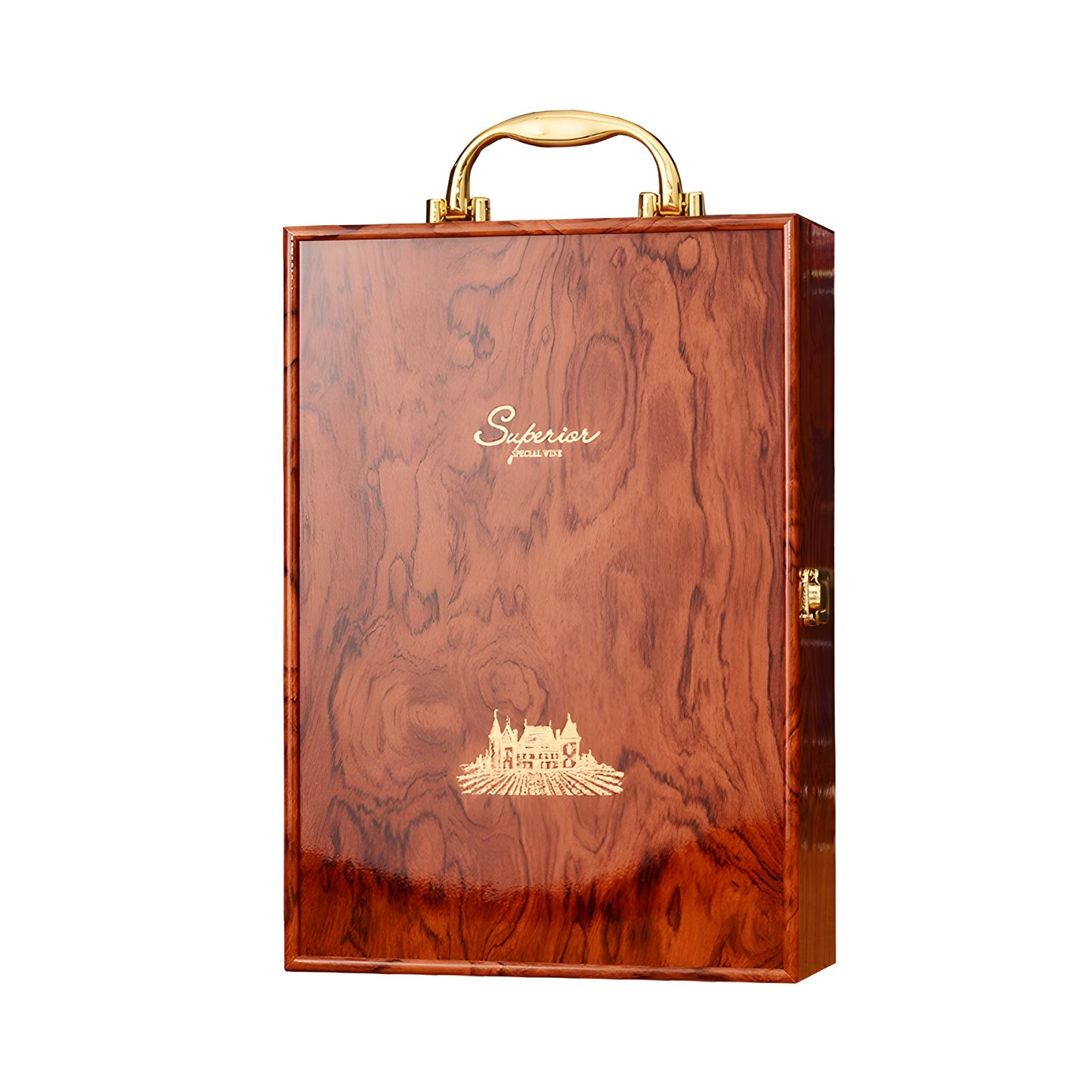 Cofanetto in Legno Laccato per 2 Bottiglie di Vino con Accessori – Ebony, Red Pear o Rosewood GuerraHome