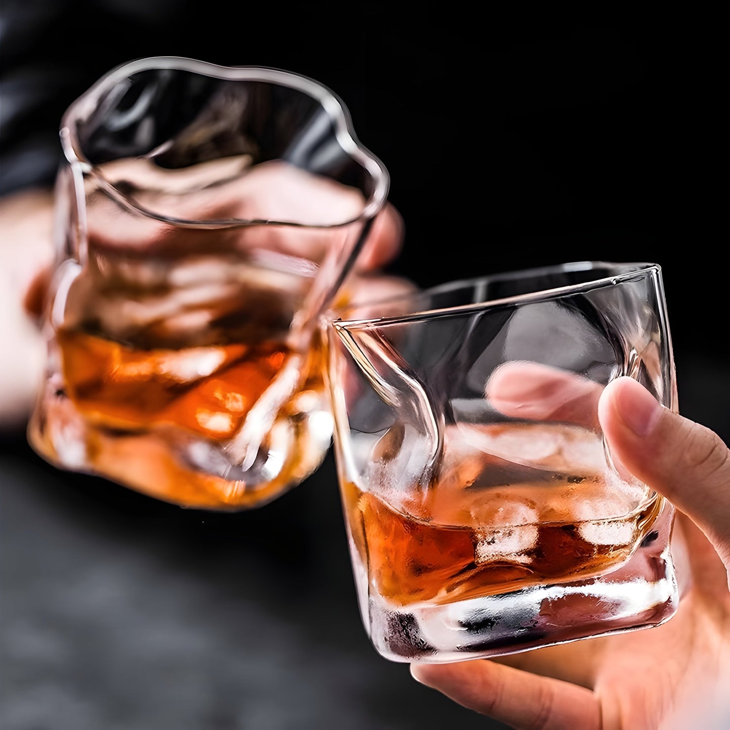 Bicchiere da Whisky Edo Kiriko – Design Increspato - Scatola In Legno GuerraHome