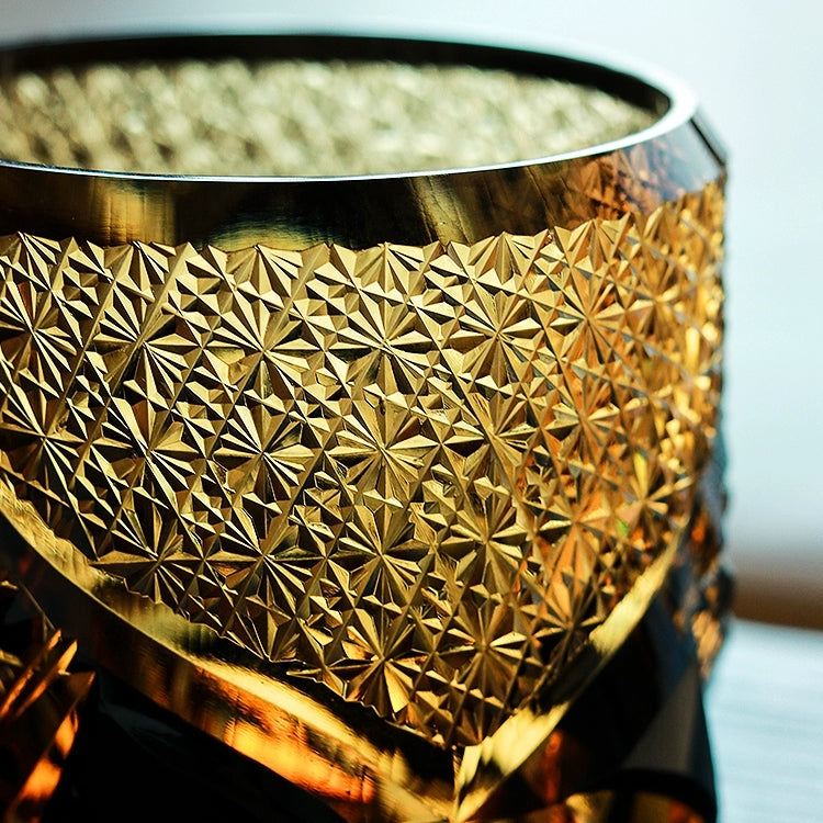 Bicchiere Edo Kiriko – 'Cavaliere Oscuro' – Scatola in legno GuerraHome