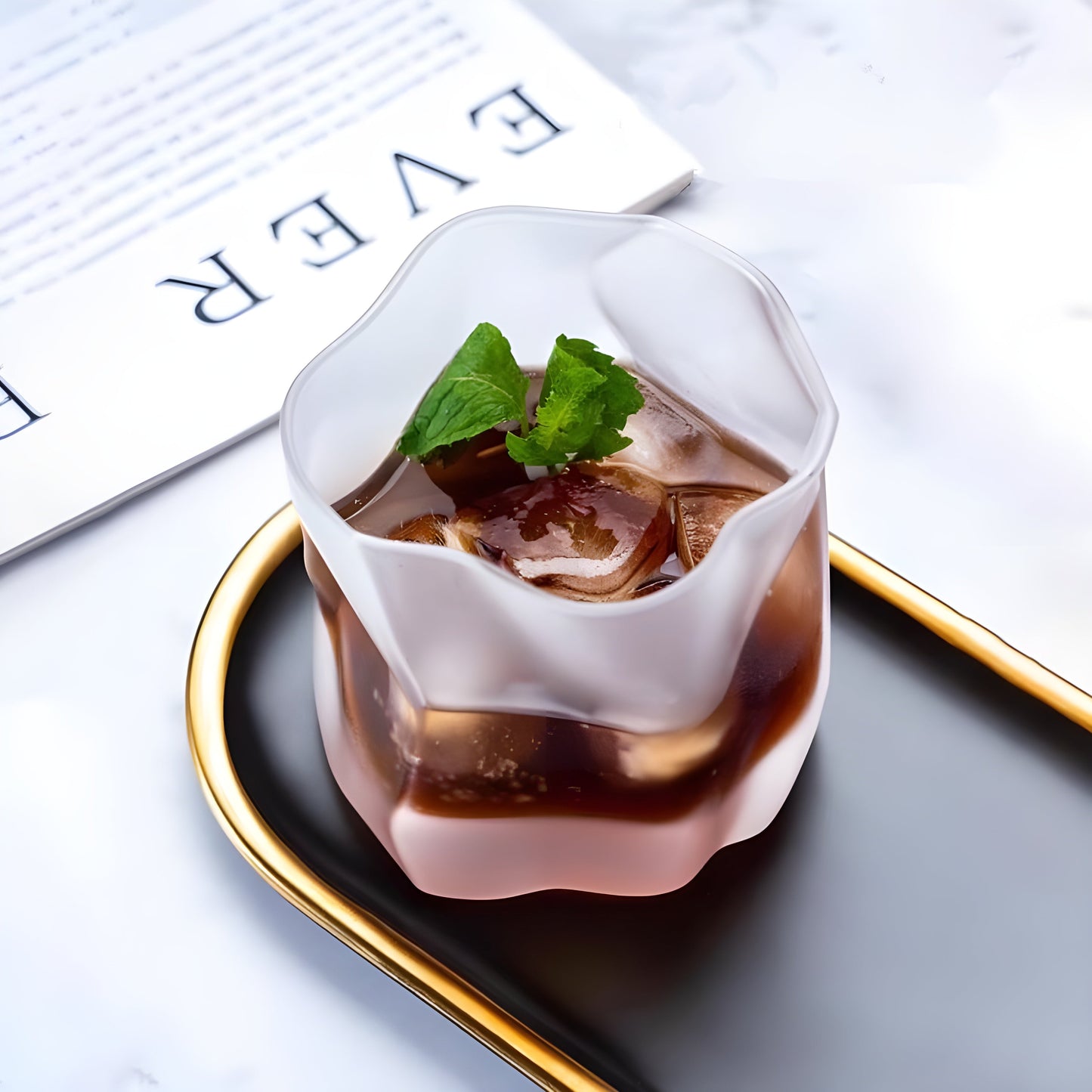 Bicchiere da Whisky Edo Kiriko – Design Increspato - Scatola In Legno GuerraHome