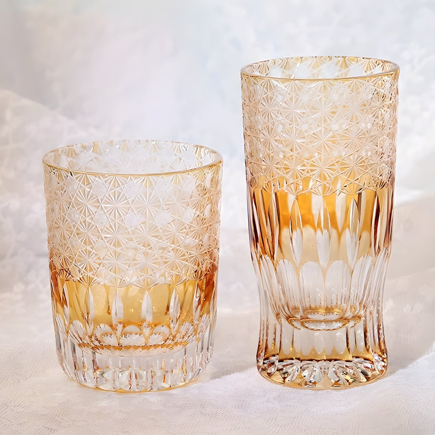 Bicchieri Edo Kiriko – “ Alba & Tramonto ” – Lowball / Highball GuerraHome