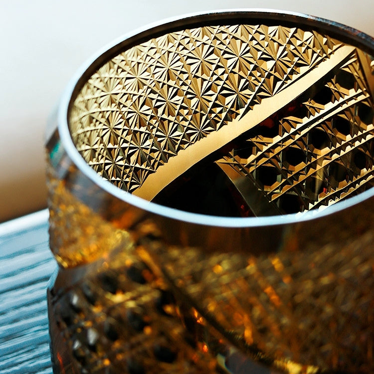 Bicchiere Edo Kiriko – 'Cavaliere Oscuro' – Scatola in legno GuerraHome