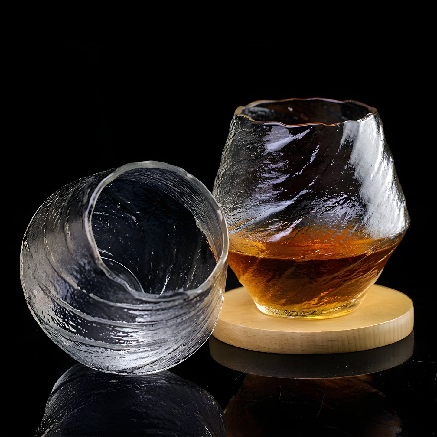 Bicchiere Edo Kiriko – ‘Snowfall’ (Cristallo trasparente) – Scatola in legno GuerraHome
