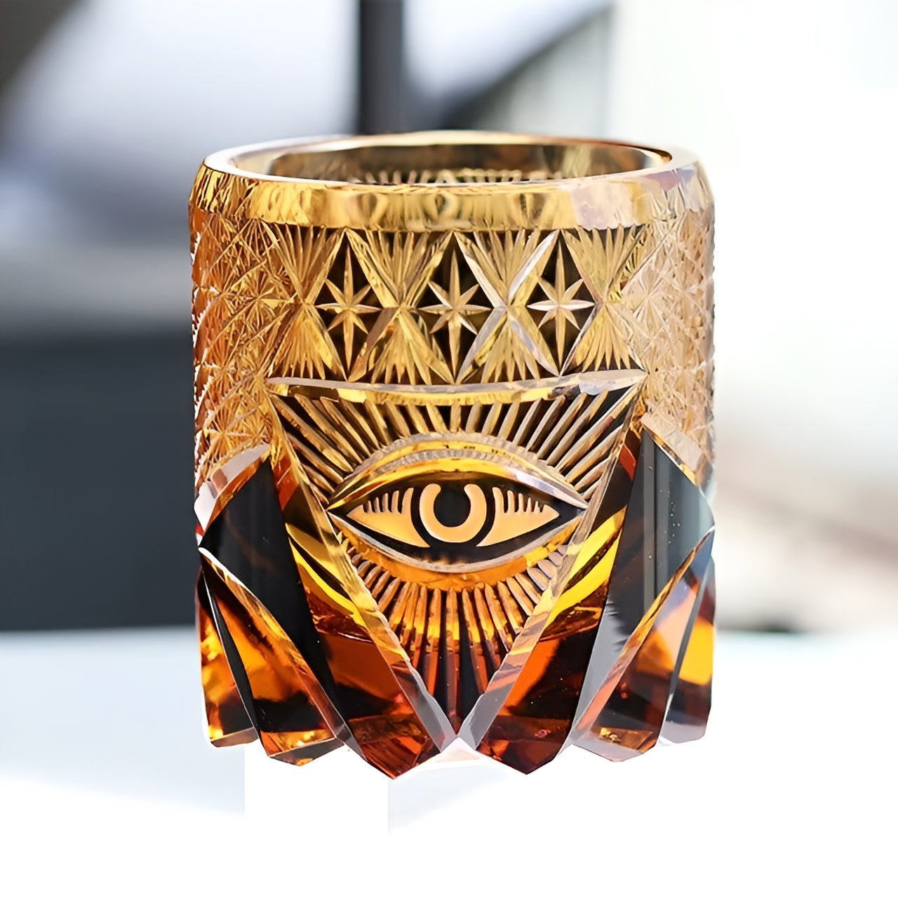 Bicchiere Edo Kiriko – Occhio Divino – Scatola in legno GuerraHome