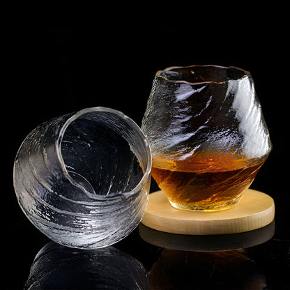 Bicchiere Edo Kiriko – ‘Snowfall’ (Cristallo trasparente) – Scatola in legno GuerraHome