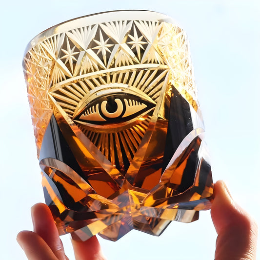Bicchiere Edo Kiriko – Occhio Divino – Scatola in legno GuerraHome